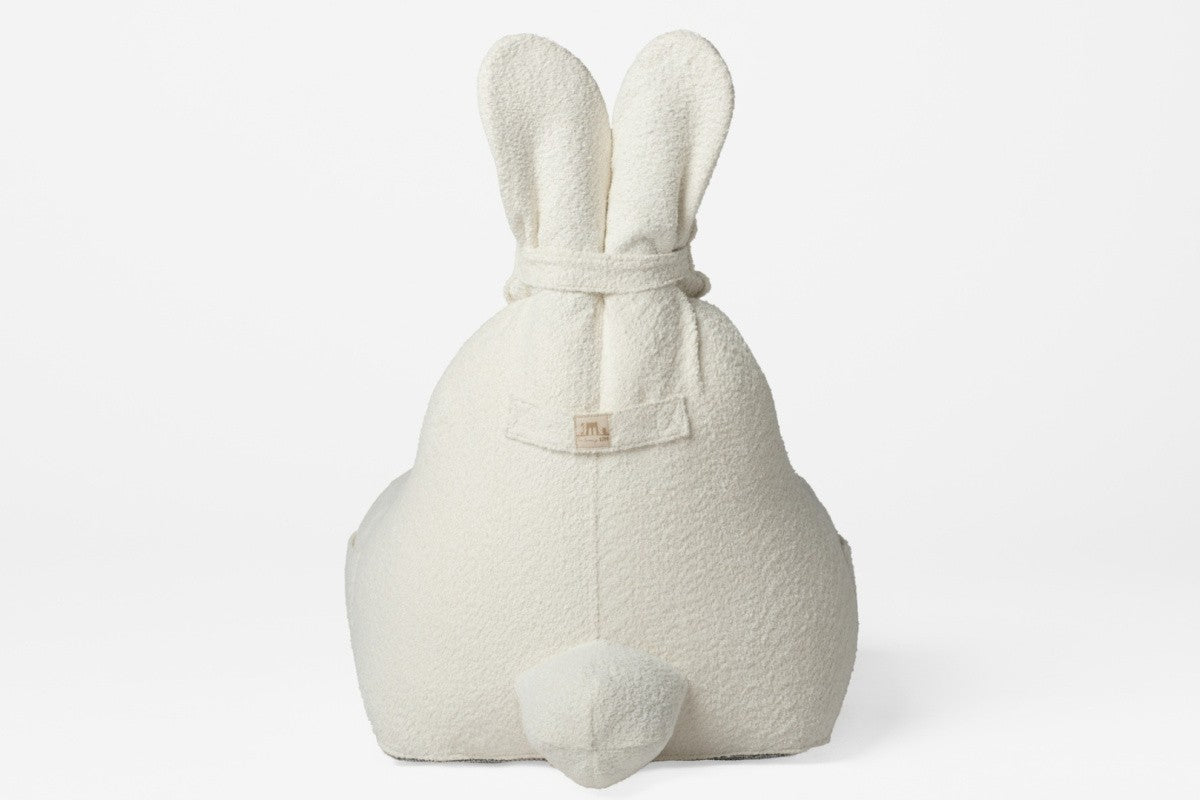 Designer Sitzsack / Sitzkissen mit Rückenlehne FUNNY BUNNY - Teddy Off White