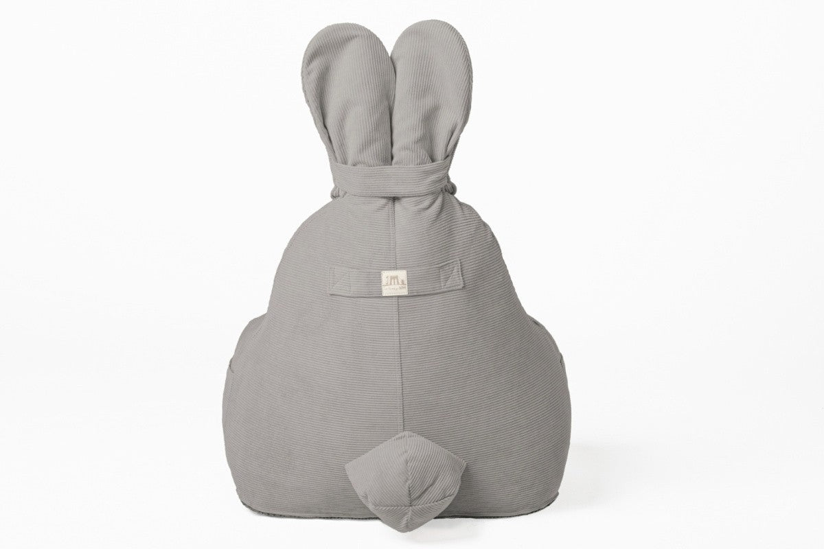 Kopia av Designer sittpuff / sittsäck med ryggstöd FUNNY BUNNY - manchestertyg Grey