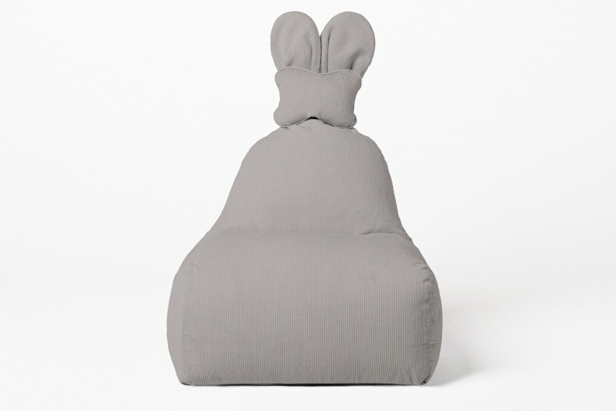 Kopia av Designer sittpuff / sittsäck med ryggstöd FUNNY BUNNY - manchestertyg Grey