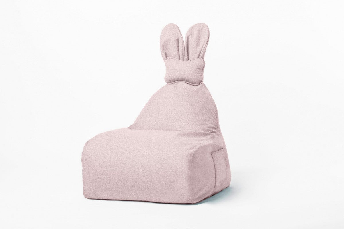 Designer Sitzsack / Sitzkissen mit Rückenlehne FUNNY BUNNY - Soft Rosa