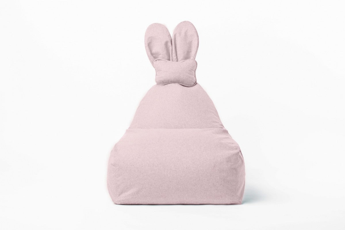 Designer Sitzsack / Sitzkissen mit Rückenlehne FUNNY BUNNY - Soft Rosa