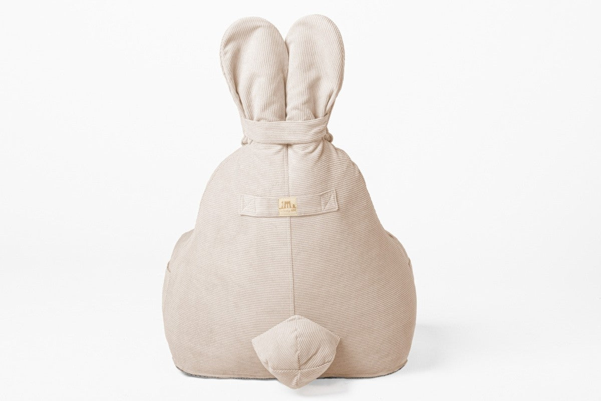 Kopia av Designer sittpuff / sittsäck med ryggstöd FUNNY BUNNY - manchestertyg Beige