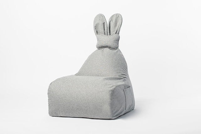 Designer Sitzsack / Sitzkissen mit Rückenlehne FUNNY BUNNY - Grau