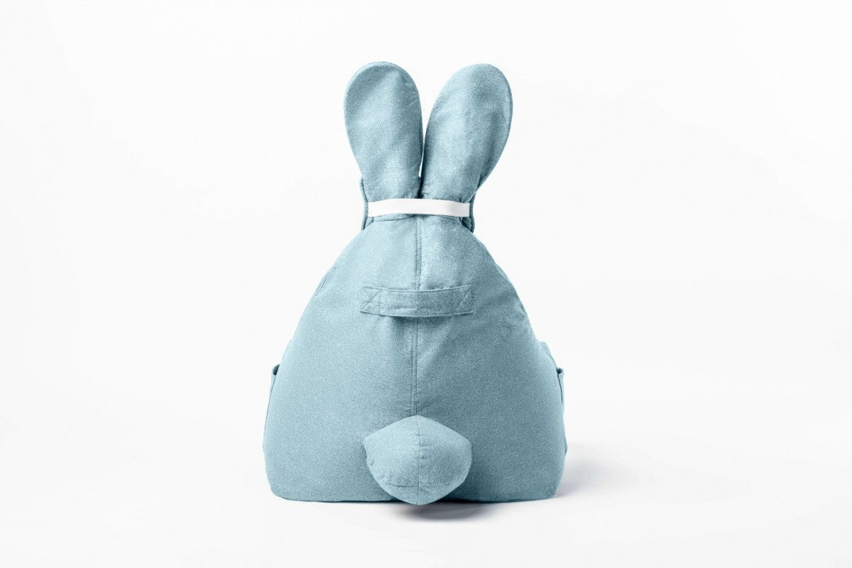 Designer sittpuff / sittsäck med ryggstöd FUNNY BUNNY - Blue