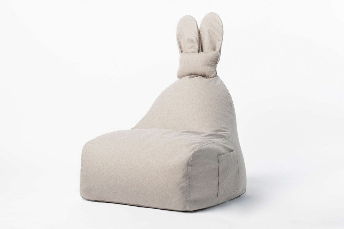 Designer beanbag / seat cushion with backrest FUNNY BUNNY - Beige