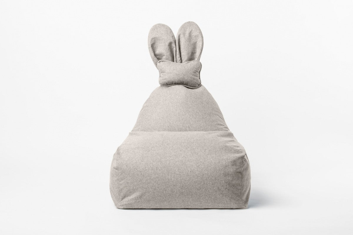 Designer sittpuff / sittsäck med ryggstöd FUNNY BUNNY - Beige