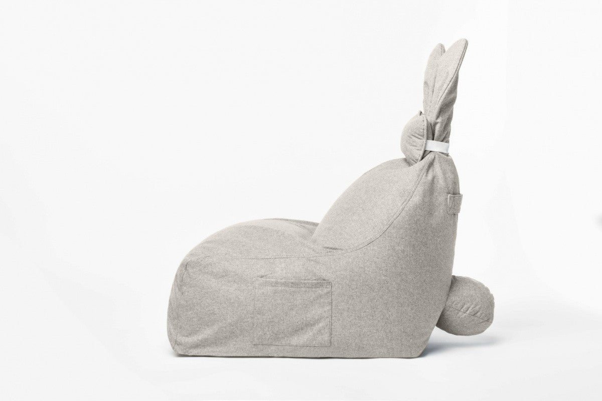 Designer sittpuff / sittsäck med ryggstöd FUNNY BUNNY - Beige