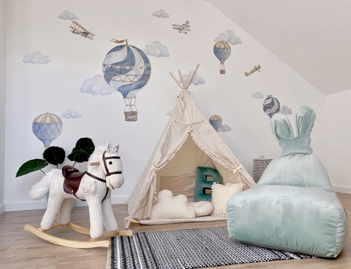 Designer Sitzsack / Sitzkissen mit Rückenlehne FUNNY BUNNY - Samt Mint