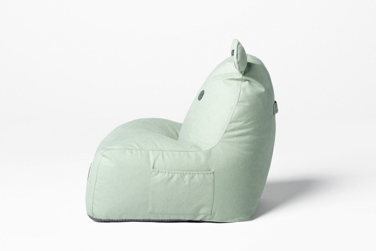 Designer sittpuff / sittsäck med ryggstöd HIPPO - Soft Mint