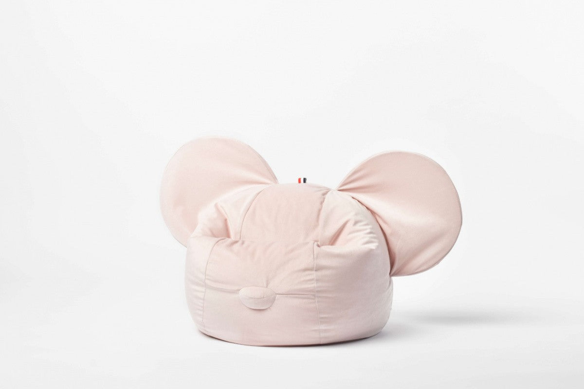 Designer beanbag / seat cushion with backrest EARS - Soft Pale Pink