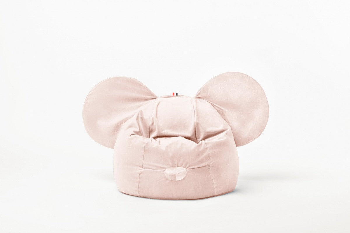 Designer beanbag / seat cushion with backrest EARS - Soft Pale Pink