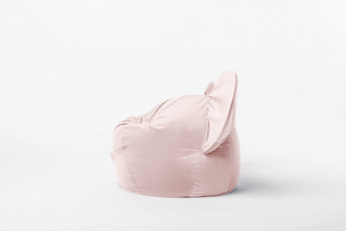 Designer beanbag / seat cushion with backrest EARS - Soft Pale Pink