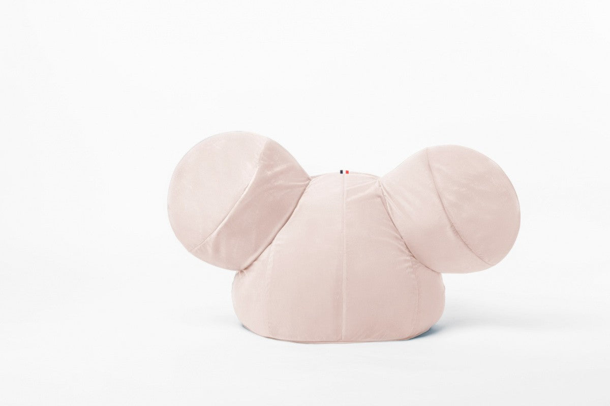 Designer beanbag / seat cushion with backrest EARS - Soft Pale Pink