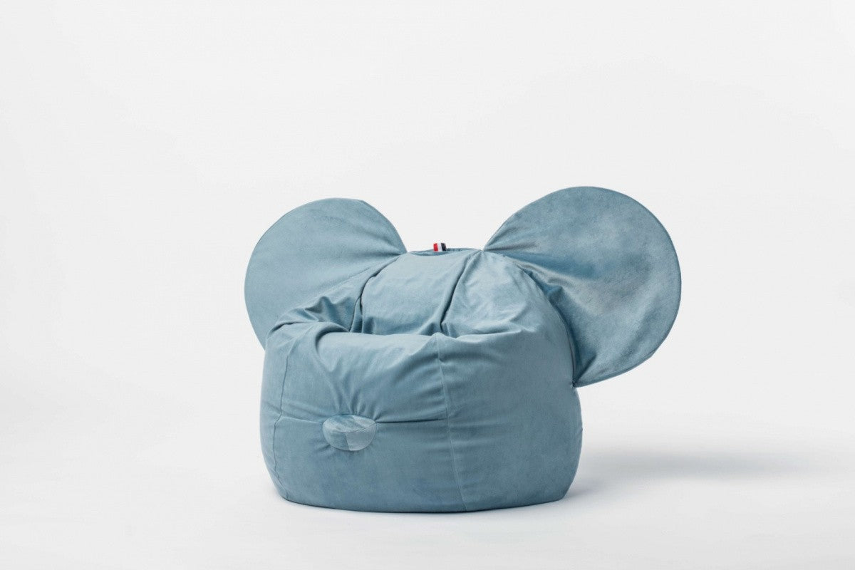 Designer beanbag / seat cushion with backrest EARS - Soft Blue