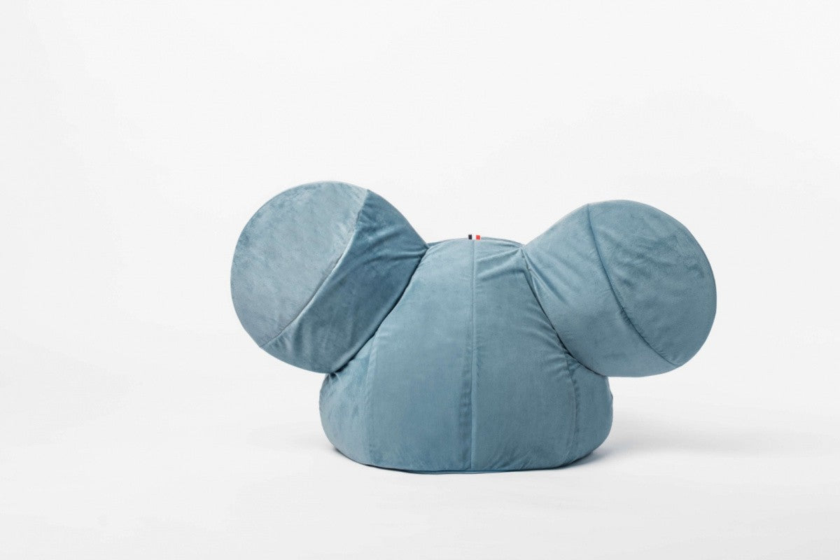 Designer sittpuff / sittsäck med ryggstöd EARS - Soft Blue