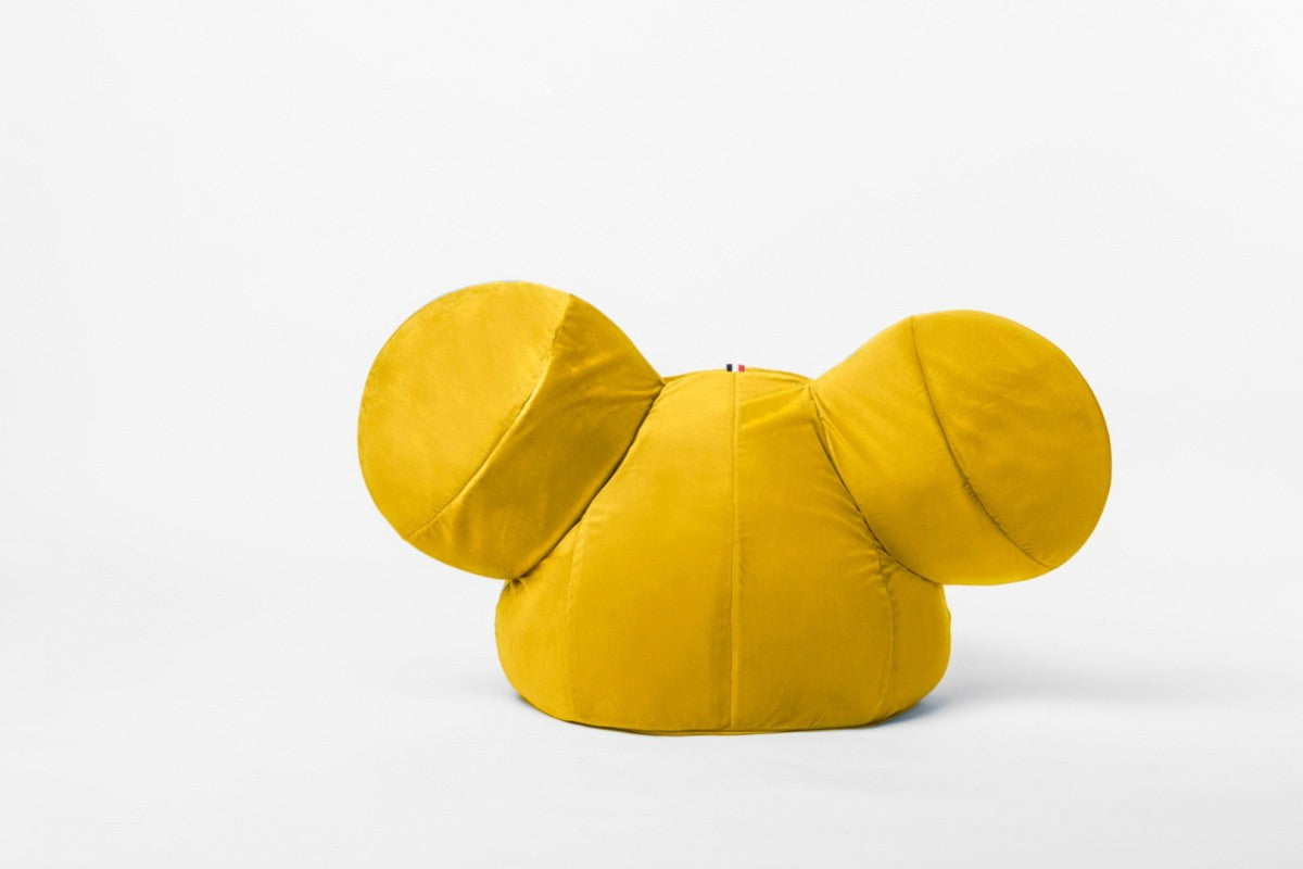 Designer beanbag / seat cushion with backrest EARS - Soft Yellow