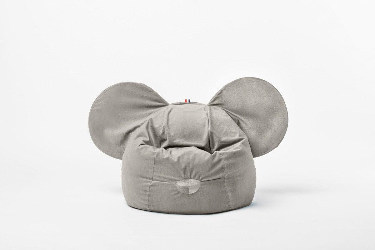 Designer Sitzsack / Sitzkissen mit Rückenlehne EARS - Soft Grey