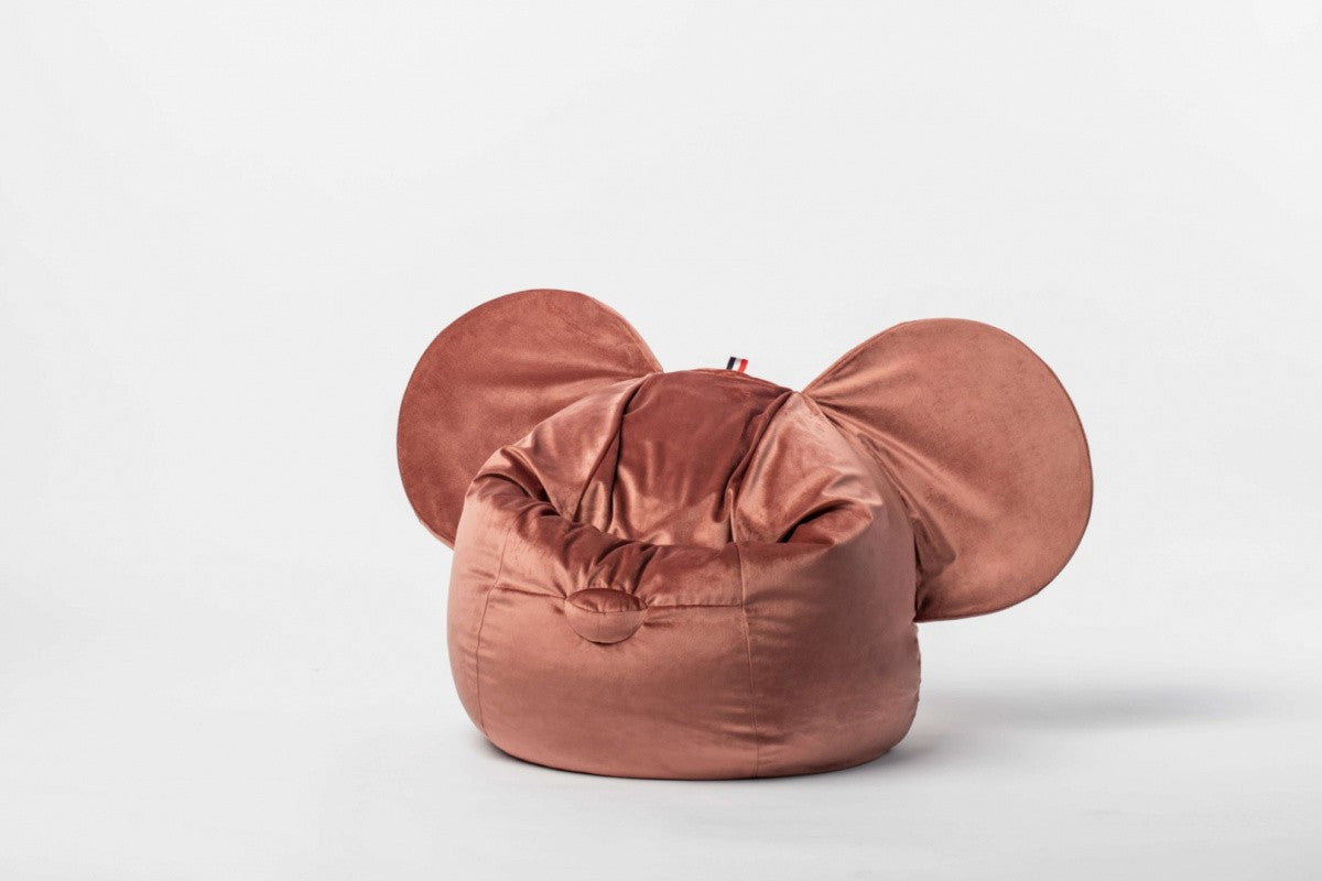 Designer sittsäck / sittdyna med ryggstöd EARS - Soft Burgundy