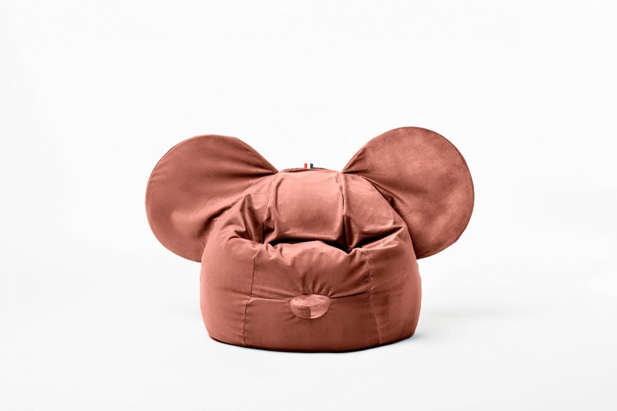 Designer beanbag / seat cushion with backrest EARS - Soft Burgundy