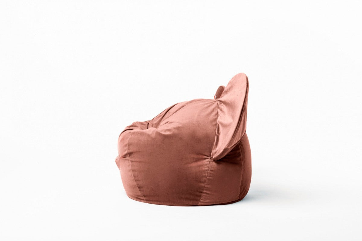Designer Sitzsack / Sitzkissen mit Rückenlehne EARS - Soft Burgundy