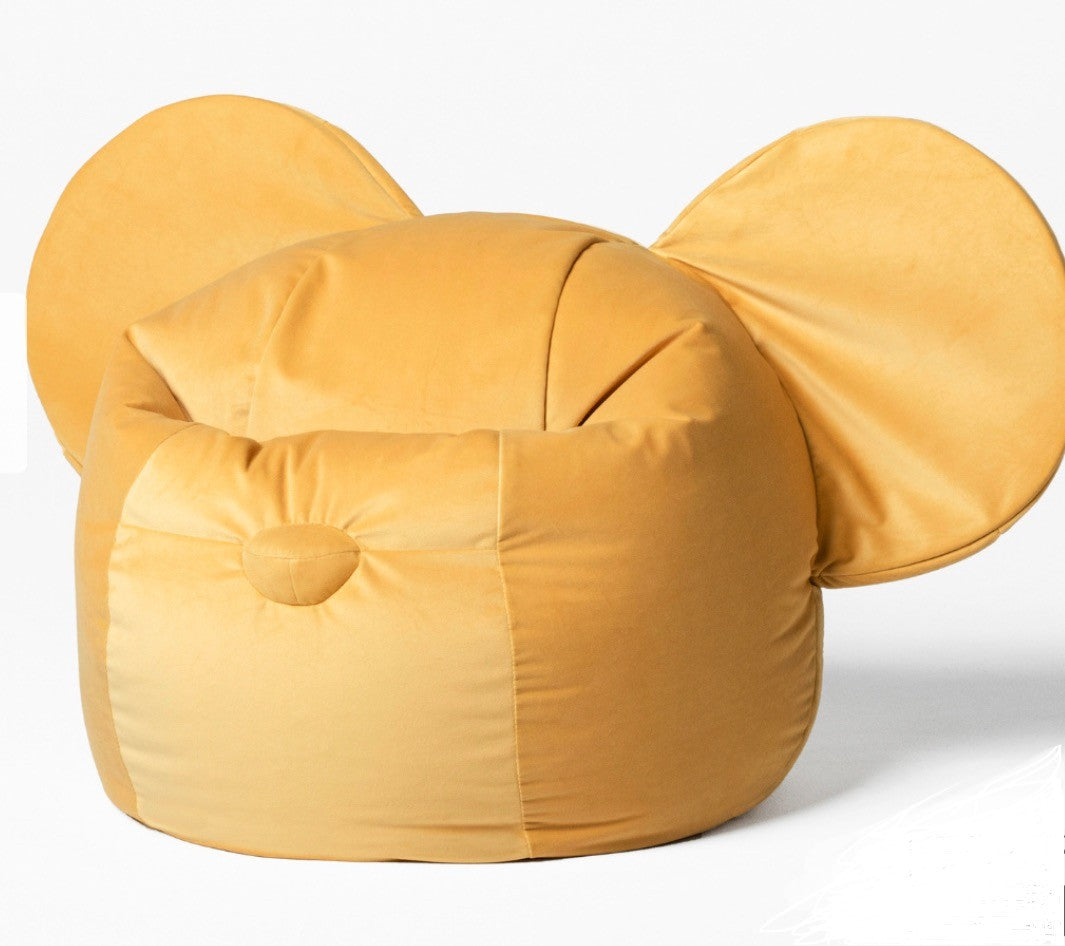 Designer sittpuff / sittsäck med ryggstöd EARS - Sammet Yellow