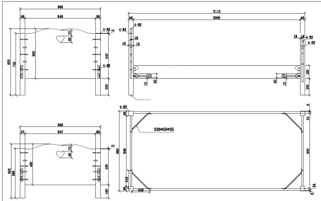 Amori Einzelbett 90x200 cm inkl. Lattenrost, Ausf. MDF weiß lackiert