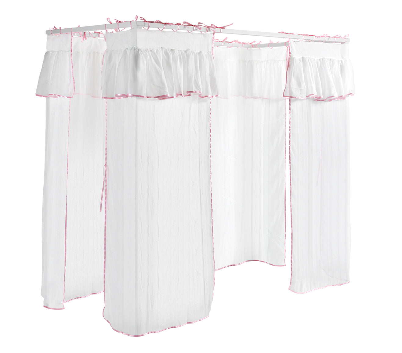 Amori Set le meilleur. aus Himmelbett 90 x 200 cm mit Lattenrost, Bettschublade und Textilschals, Ausf. MDF blanc laqué