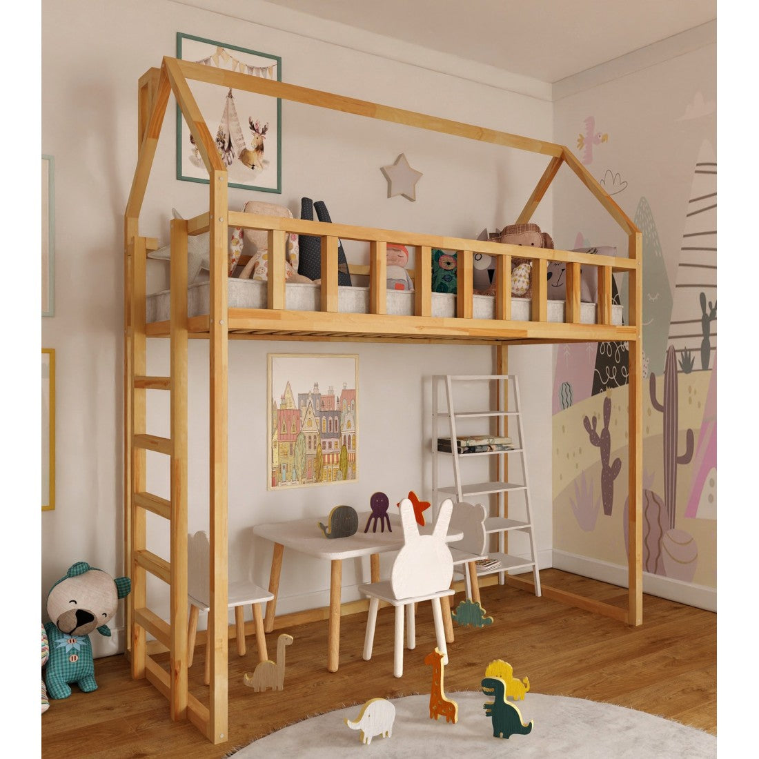 Arthur loftsäng - sidoingång 135 cm under sängen