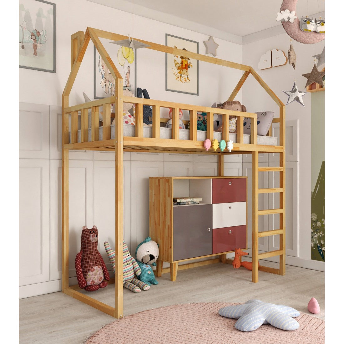 Arthur loftsäng - främre ingång 150 cm under sängen