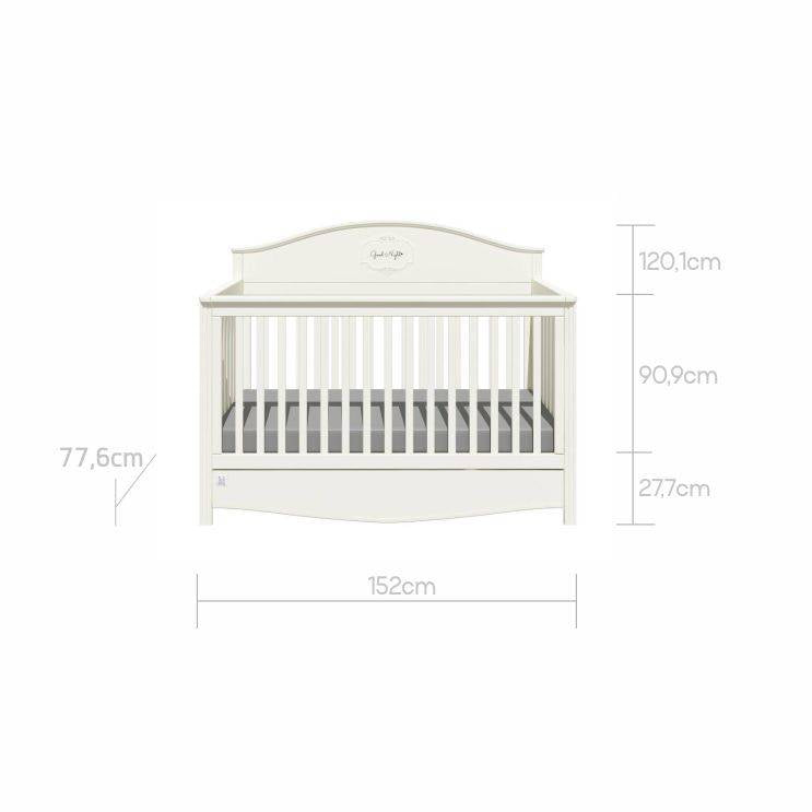 Kinderbett Babybett Gitterbett Bellamy Good night elegant white 70x140