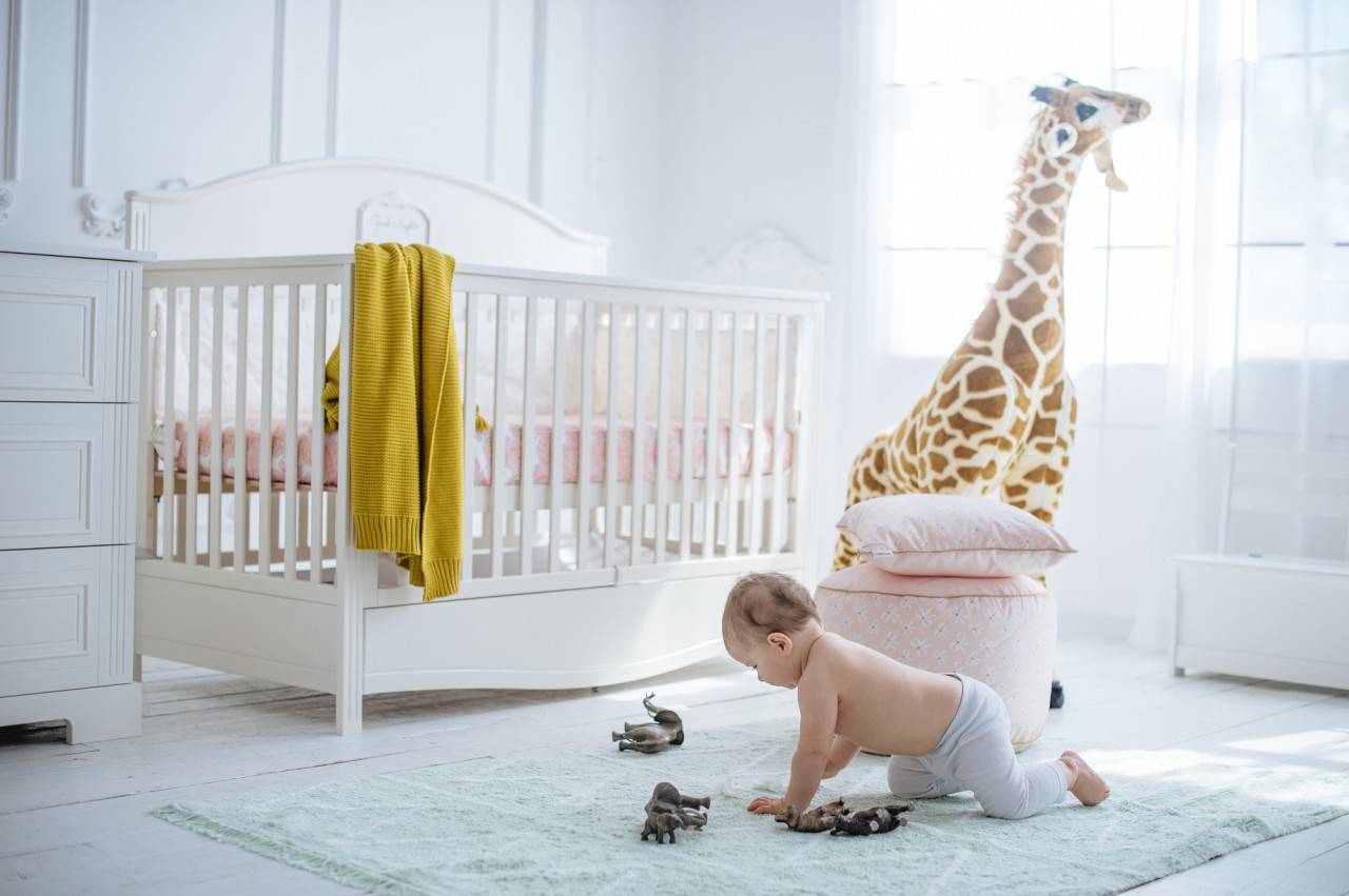 Kinderbett Babybett Gitterbett Bellamy Gute Nacht elegant weiß 70x140