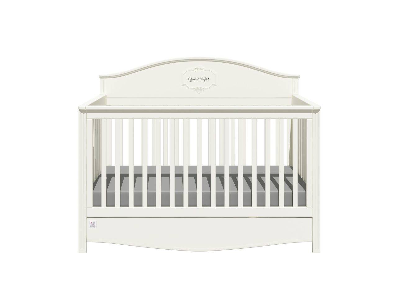 Kinderbett Babybett Gitterbett Bellamy Gute Nacht elegant weiß 70x140