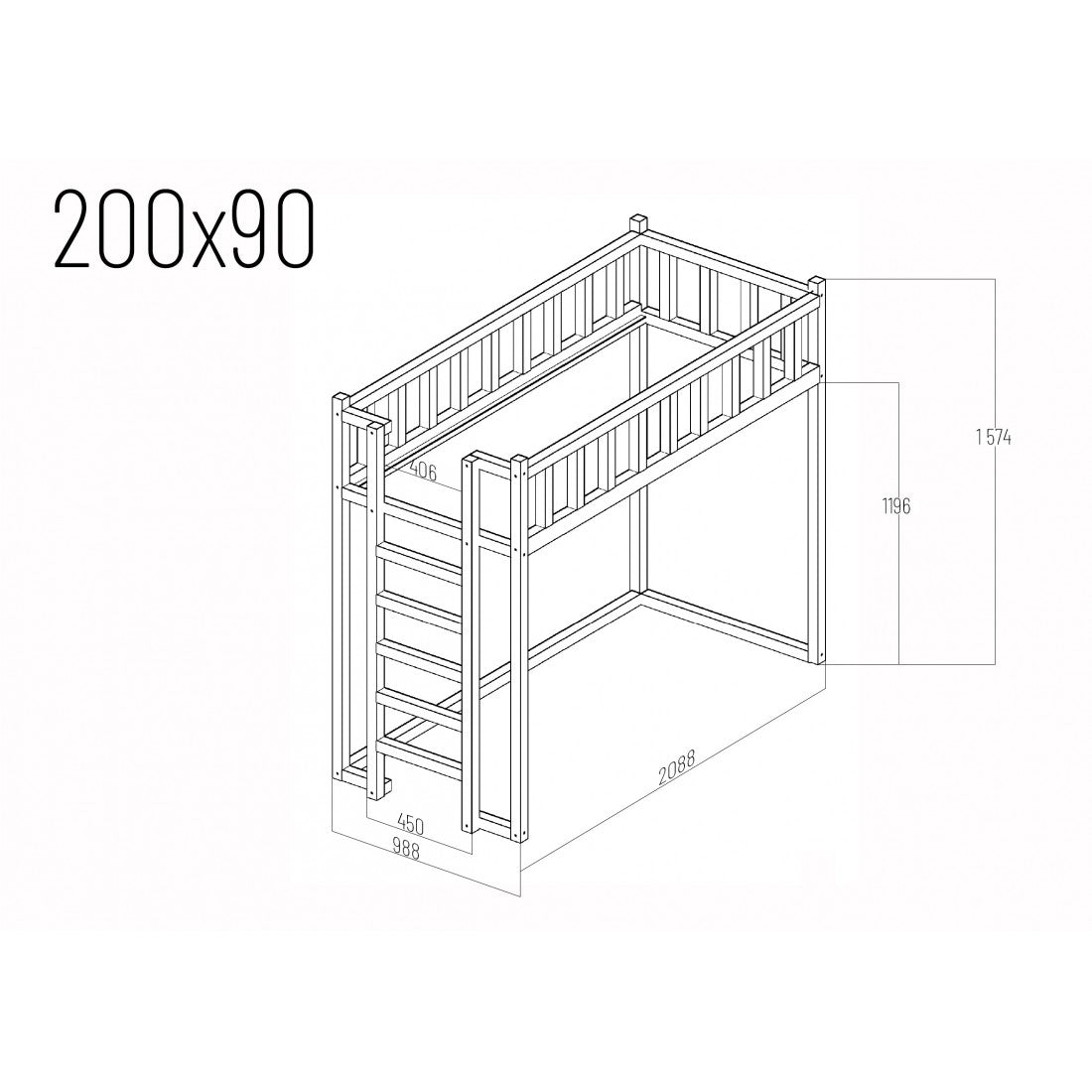 Filip loft bed - side entrance