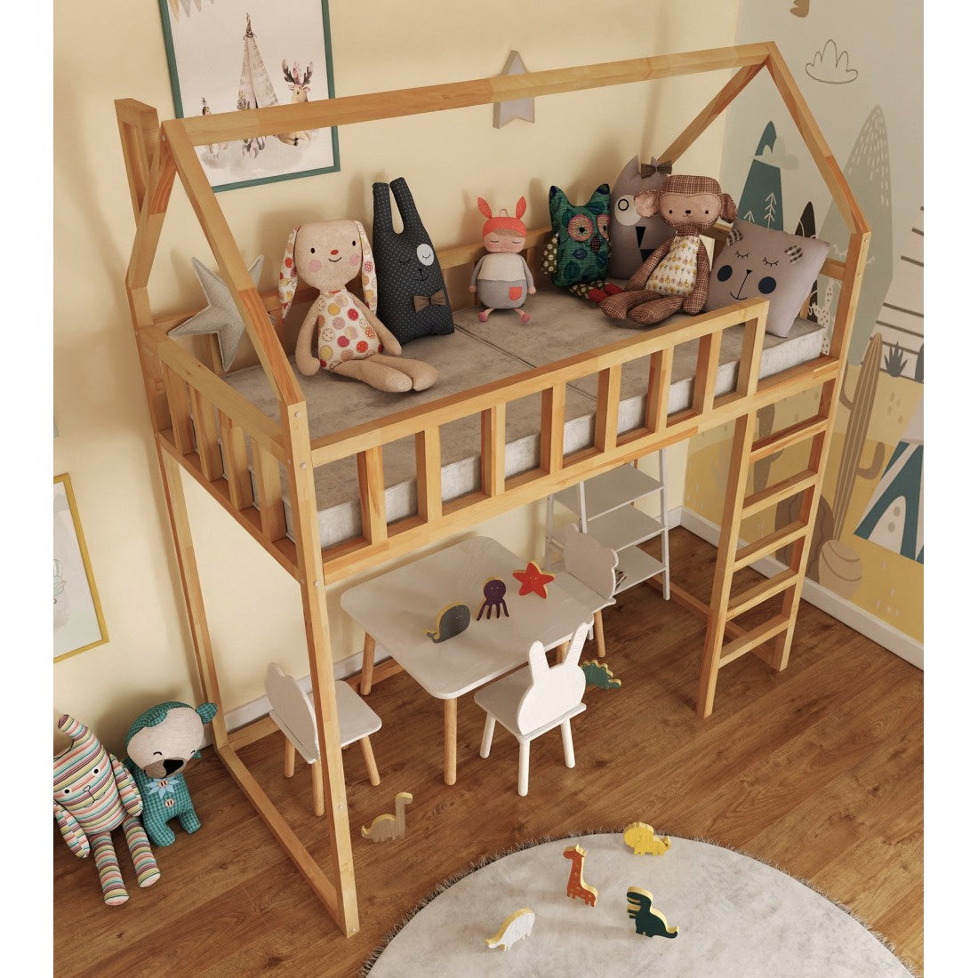 Arthur loft bed - front entrance 150 cm under the bed