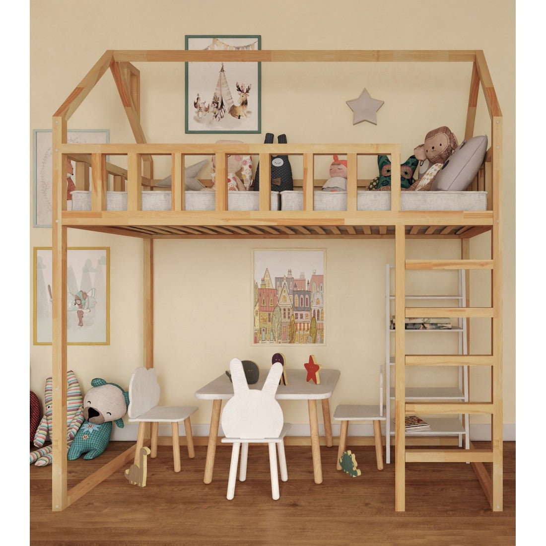 Arthur loft bed - front entrance 150 cm under the bed